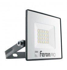 Прожектор светодиодный 20W 6400K IP65 AC220-240V/50Hz, черный, LL-1000  41538  FERON