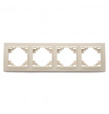 PFR00-9004-02 Рамка 4-местная горизонтальная, серия Эрна, слоновая кость  39243  STEKKER