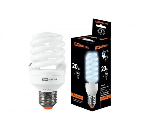 Лампа энергосберегающая КЛЛ-FSТ2-20 Вт-4000 К-Е27 (50х107 мм)  SQ0323-0069  TDM