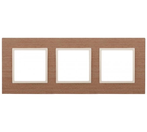 14-5303-07 Рамка на 3 поста, дерево, Эра Elegance, ясень+сл.кость  Б0034578  ЭРА