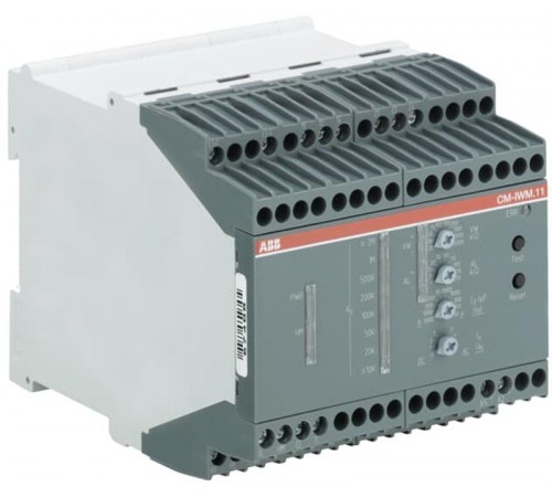 Реле контроля сопротивления изоляции CM-IWM.11 (1-250кОм / 0,02-20МОм) Uизм=0-1000В AC/DC, 2ПК, емкость системы 3000 мкФ, винтовые клеммы  1SVR470670