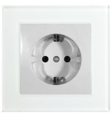 GLS16-7010-01 Розетка 1-местная с защитной шторкой с/з, 250В, 16А, серия Катрин, белый  39167  STEKKER