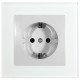 GLS16-7010-01 Розетка 1-местная с защитной шторкой с/з, 250В, 16А, серия Катрин, белый  39167  STEKKER