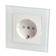 GLS16-7010-01 Розетка 1-местная с защитной шторкой с/з, 250В, 16А, серия Катрин, белый  39167  STEKKER