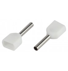 Наконечник-гильза ЭРА NO-225-96 (двойной) НШвИ(2) 0,5-8 с изолированным фланцем (упаковка 50 шт.)   Б0063268  ЭРА