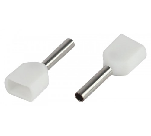 Наконечник-гильза ЭРА NO-225-10 (двойной) НШвИ(2) 0,5-8 с изолированным фланцем (упаковка 10 шт.)   Б0063277  ЭРА