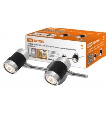 Светильник под лампу спот СНС 2х50Вт, GU10, 230 В, 50 Гц, IP44, Канна, черный/хром/никель  SQ0358-0226  TDM