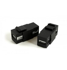 KJ1-USB-A2-BK Вставка формата Keystone Jack с проходным адаптером USB 2.0 (Type A), ROHS, черная  251214  Hyperline