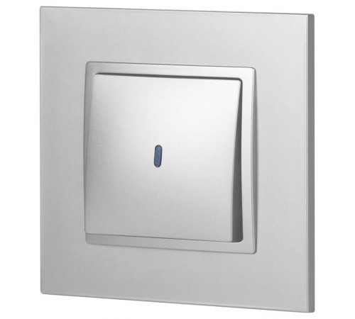 14-1102-03 ЭРА Выключатель с подсветкой, 10АХ-250В, IP20, Эра Elegance, алюминий  Б0034217  ЭРА