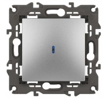 14-1102-03 ЭРА Выключатель с подсветкой, 10АХ-250В, IP20, Эра Elegance, алюминий  Б0034217  ЭРА