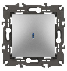 14-1102-03 ЭРА Выключатель с подсветкой, 10АХ-250В, IP20, Эра Elegance, алюминий  Б0034217  ЭРА