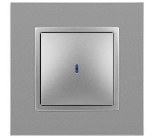 14-1102-03 ЭРА Выключатель с подсветкой, 10АХ-250В, IP20, Эра Elegance, алюминий  Б0034217  ЭРА