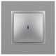 14-1102-03 ЭРА Выключатель с подсветкой, 10АХ-250В, IP20, Эра Elegance, алюминий  Б0034217  ЭРА