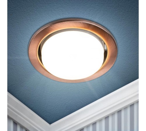 Светильник встраиваемый точечный под лампу GX53 KL35 SC /1 (к) 220V, 13W, медь  Б0048952  ЭРА