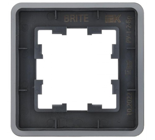 BRITE Рамка 1-ая РУ-1-2-Бр стекло графит RE  BR-M12-G-41-K53  IEK