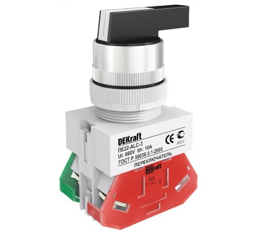 Перекл. на 3 фикс. полож. I-O-II удлин. ручка 1НО+1  25056DEK  DEKraft