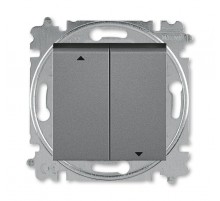 ABB Levit Сталь / дымчатый чёрный Выключатель жалюзи 2-кл. с фиксацией клавиш  3559H-A89445 69W  2CHH598945A6069  ABB