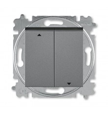 ABB Levit Сталь / дымчатый чёрный Выключатель жалюзи 2-кл. без фиксации клавиш  3559H-A88445 69W  2CHH598845A6069  ABB