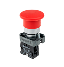 Кнопка грибовидная без фиксации, 1NC, красный, O40 мм, металл MTB2-BCZ124  54253  ОВЕН