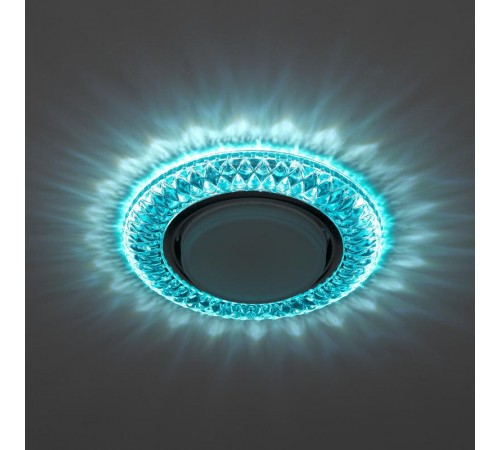 Светильник точечный встраиваемый под лампу DK LD23 15Вт GX53 голубой с подсветкой  Б0029628  ЭРА