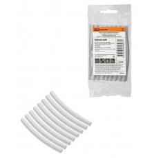 Набор трубок термоусаживаемых, не поддерживающих горение, клеевых, длиной 10 см ТТкНГ(3:1) "Моноцвет, белый 6,4/2,0 "  SQ0548-2805  TDM