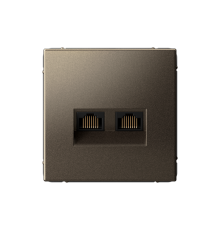 ArtGallery Мокко Розетка двойная компьютерная RJ45+RJ45, кат. 5е, механизм  GAL000685  SE