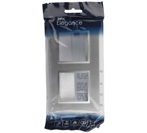Рамка для розеток и выключателей Elegance 14-5012-03 Classic, на 2 поста, алюминий  Б0060578  ЭРА