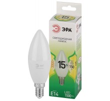 Лампа светодиодная  GREEN LINE LED B35-15W-830-E14 GL E14 15 Вт свеча теплый свет  Б0067130  ЭРА