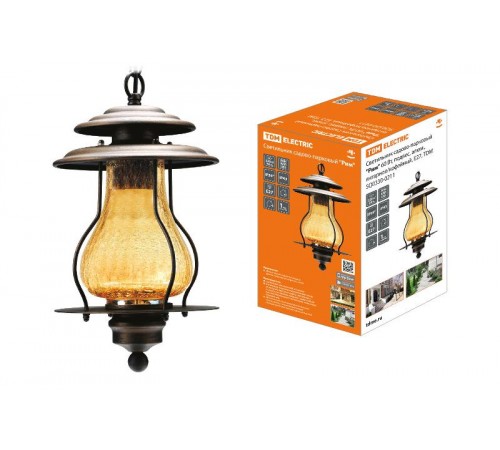 Светильник садово-парковый "Рим" 60 Вт, подвес, алюм., янтарное/кофейный, Е27  SQ0330-0211  TDM
