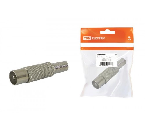 Штекер TV антенный металл с пружиной, инд. упаковка  SQ1809-0028  TDM