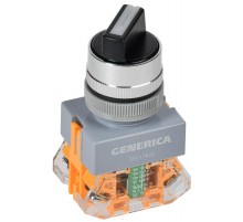 Переключатель D7-11X22 2 положения 1з+1р с самовозвратом черный  BSW50-11X22-3-22-2-K02-G  GENERICA