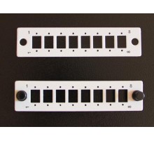 Панель лицевая FO-FP-W140H42-8SC/DLC-GY (модуль) для установки 8-SC(DLC), с отверстиями М2 для крепления адаптера, серая  250391  Hyperline