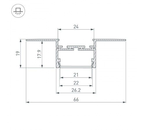 Профиль PLS-LOCK-H19-T-HIDE-2000 (Arlight, Алюминий)  033693  Arlight
