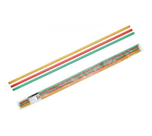 Трубки термоусаживаемые, набор 3 цвета по 3 шт. ТТкНГ(3:1)-6,4/2,0  SQ0548-1505  TDM