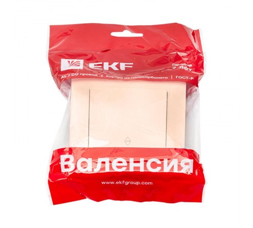 Валенсия выключатель 1-кл. 10А кремовый проходной EKF PROxima   EWV10-025-20   EKF