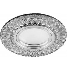 Светильник точечный встраиваемый под лампу, с LED подсветкой CD906 15LED*2835 SMD 4000K, MR16 50W G5.3, белый, хром  28849  FERON