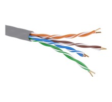Кабель витая пара кат. 5E неэкранированный U/UTP, 4 пары, нг(А)-LS, цвет внешней оболочки серый, коробка 305 м  RN5EUUK02GY  DKC