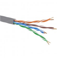 Кабель витая пара кат. 5E неэкранированный U/UTP, 4 пары, для одиночной прокладки, ПВХ, цвет внешней оболочки серый, коробка 305 м  RN5EUUKPVGY  DKC
