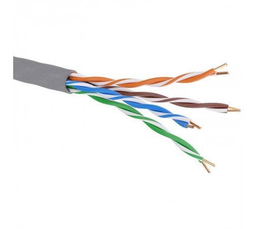 Кабель витая пара кат. 5E неэкранированный U/UTP, 4 пары, нг(А)-LS, цвет внешней оболочки серый, коробка 305 м  RN5EUUK02GY  DKC
