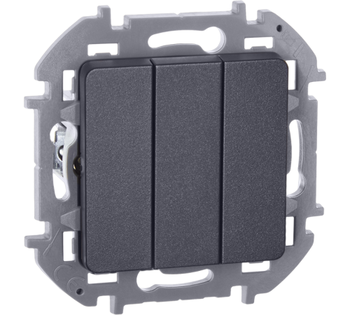 Inspiria Антрацит Выключатель 3-клавишный 10АХ 250В винтовые зажимы  673543  Legrand