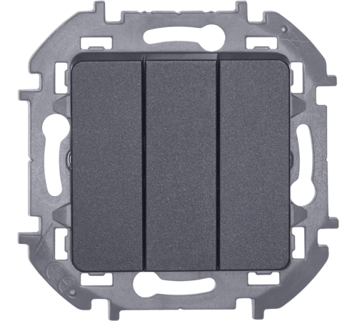 Inspiria Антрацит Выключатель 3-клавишный 10АХ 250В винтовые зажимы  673543  Legrand