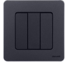 Inspiria Антрацит Выключатель 3-клавишный 10АХ 250В винтовые зажимы  673543  Legrand