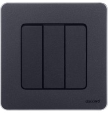 Inspiria Антрацит Выключатель 3-клавишный 10АХ 250В винтовые зажимы  673543  Legrand