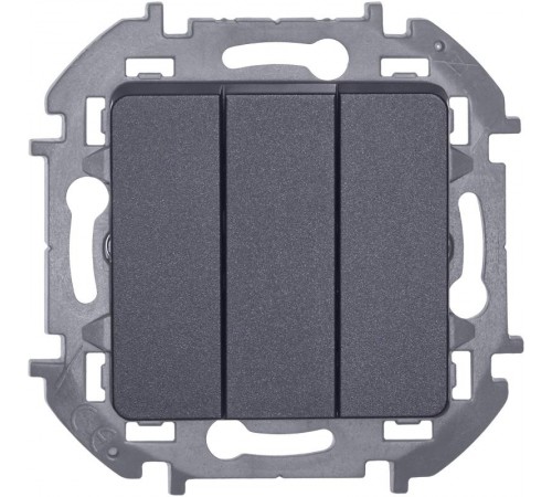 Inspiria Антрацит Выключатель 3-клавишный 10АХ 250В винтовые зажимы  673543  Legrand