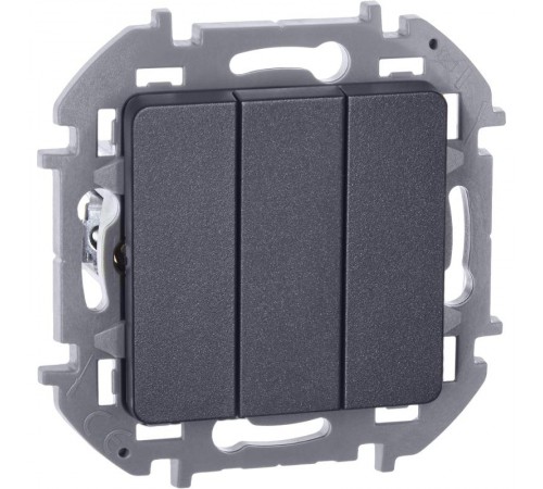 Inspiria Антрацит Выключатель 3-клавишный 10АХ 250В винтовые зажимы  673543  Legrand