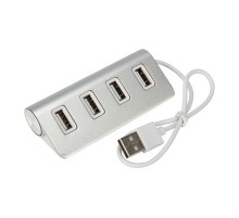 Разветвитель 4 USB-port серебристый  18-4106  Rexant