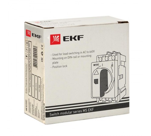 Рубильник модульный MS-20A 3P на DIN-рейку  ms-20d  EKF