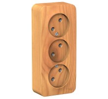 Blanca Ясень О/У с изолирующей пластиной Ясень Розетка 3-ая без заземления без шторок 16А, 250В  BLNRA000315  SE