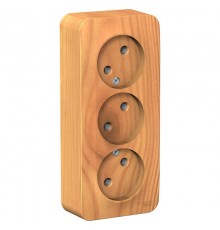 Blanca Ясень О/У с изолирующей пластиной Ясень Розетка 3-ая без заземления без шторок 16А, 250В  BLNRA000315  SE