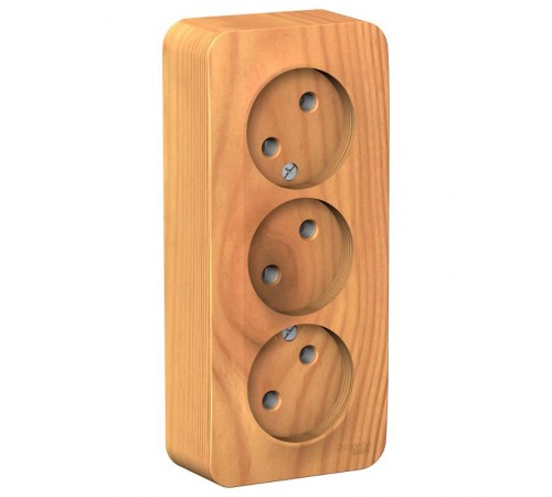 Blanca Ясень О/У с изолирующей пластиной Ясень Розетка 3-ая без заземления без шторок 16А, 250В  BLNRA000315  SE